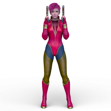 bir kadın savaşçı 3D render
