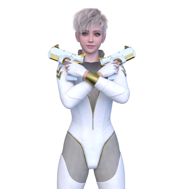 bir kadın savaşçı 3D render