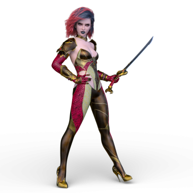 3 boyutlu kadın eskrimci.