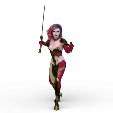 3 boyutlu kadın eskrimci.