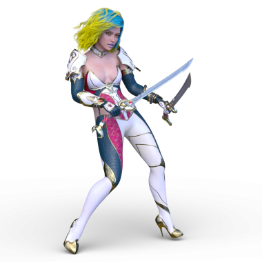 3 boyutlu kadın eskrimci.