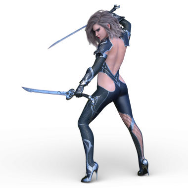 3 boyutlu kadın eskrimci.