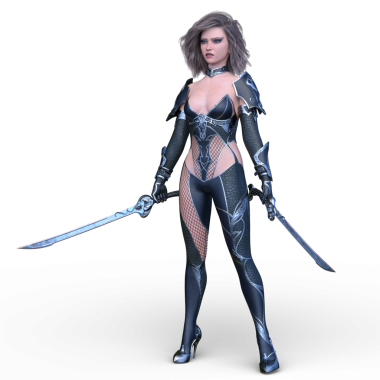 3 boyutlu kadın eskrimci.