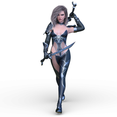 3 boyutlu kadın eskrimci.