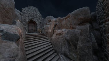 Kale avlusunun 3 boyutlu canlandırması