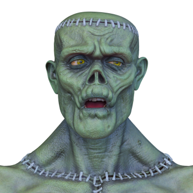 3 boyutlu erkek canavar yüzü.