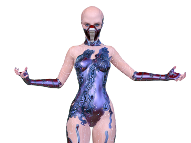 Dişi bir sayborgun 3D canlandırması