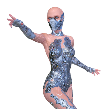 Dişi bir sayborgun 3D canlandırması