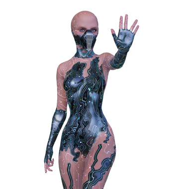 Dişi bir sayborgun 3D canlandırması