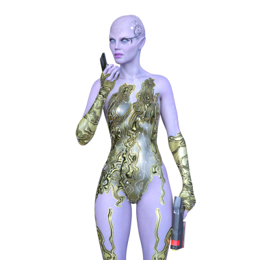 Dişi bir uzaylının 3D görüntüsü