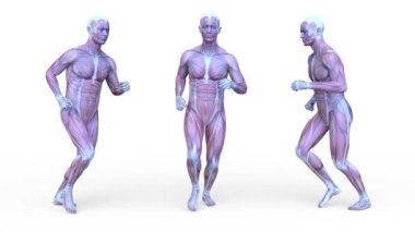 Koşan bir adamın 3B görüntüsü
