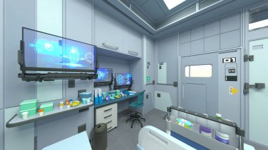 Uzay gemisindeki revirin 3 boyutlu görüntülemesi