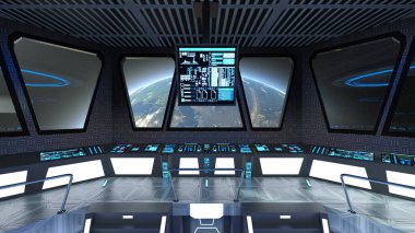 İçerideki uzay aracının 3B görüntülemesi