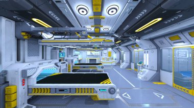 İçerideki uzay aracının 3B görüntülemesi