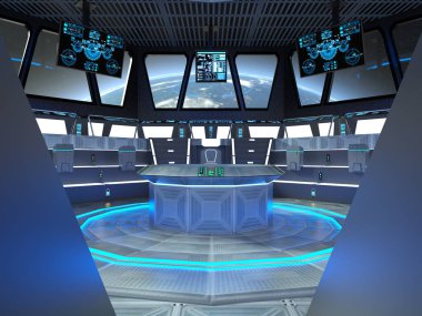 İçerideki uzay aracının 3B görüntülemesi