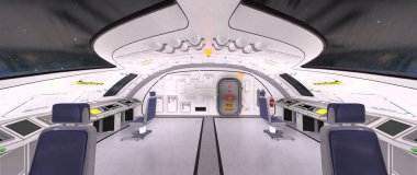 İçerideki uzay aracının 3B görüntülemesi