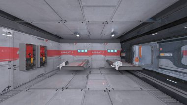 İçerideki uzay aracının 3B görüntülemesi