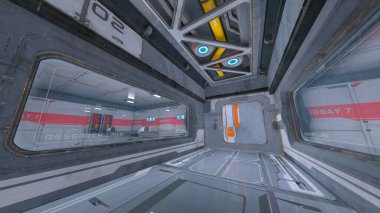 İçerideki uzay aracının 3B görüntülemesi