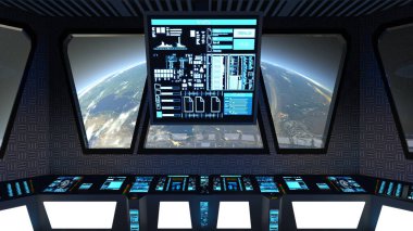 İçerideki uzay aracının 3B görüntülemesi