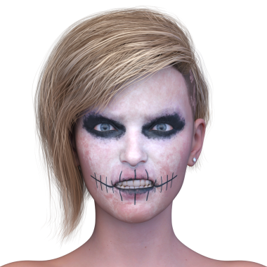 Bir kadının 3 boyutlu korku görüntüsü.