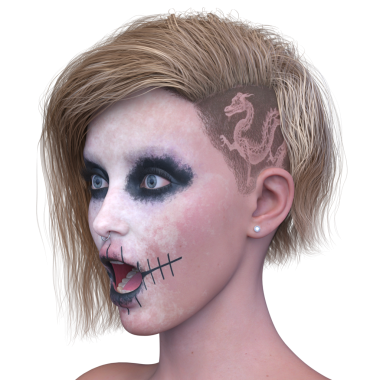 Bir kadının 3 boyutlu korku görüntüsü.