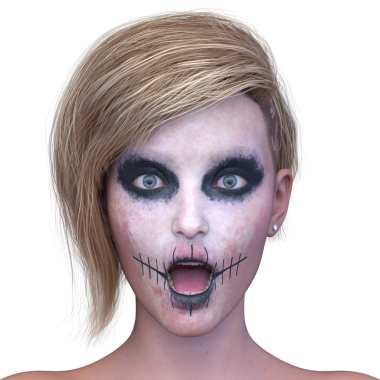 Bir kadının 3 boyutlu korku görüntüsü.