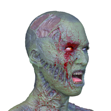 Erkek zombi yüzünün 3 boyutlu hali