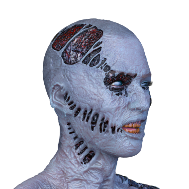 Erkek zombi yüzünün 3 boyutlu hali