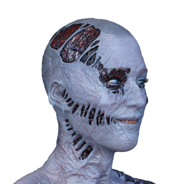 Erkek zombi yüzünün 3 boyutlu hali