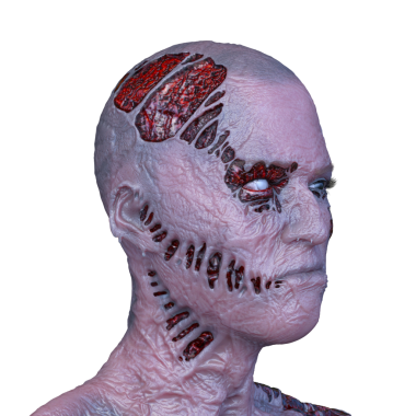 Erkek zombi yüzünün 3 boyutlu hali