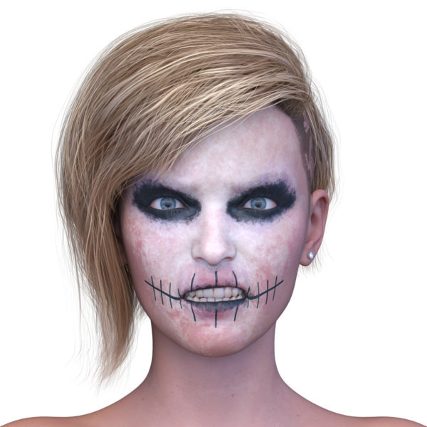 Bir kadının 3 boyutlu korku görüntüsü.