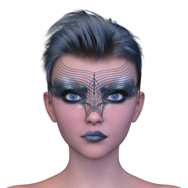 Bir kadının yüzünün 3 boyutlu görüntüsü.