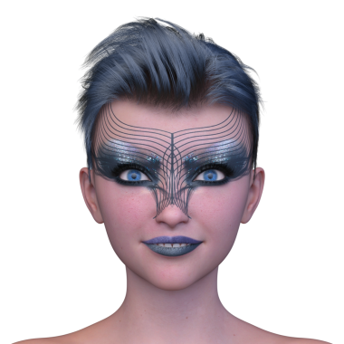 Bir kadının yüzünün 3 boyutlu görüntüsü.