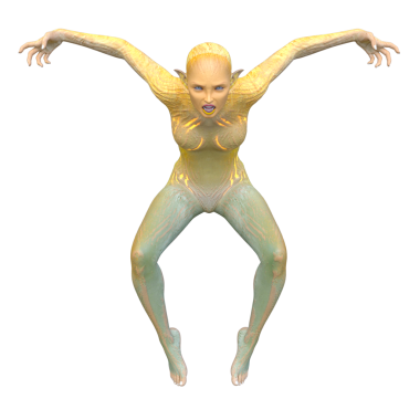 Dişi bir uzaylının 3D görüntüsü