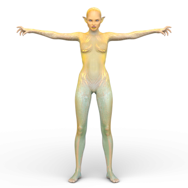 Dişi bir uzaylının 3D görüntüsü