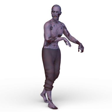 Erkek bir zombinin 3 boyutlu canlandırması