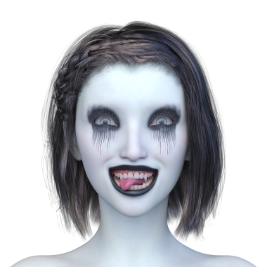 Bir kadının 3 boyutlu korku görüntüsü.