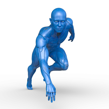 erkek bir cyborg 3D render