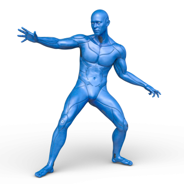 erkek bir cyborg 3D render