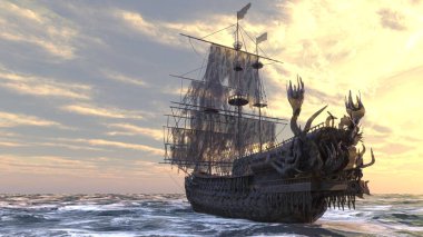 Bir korsan gemisinin 3D görüntülemesi