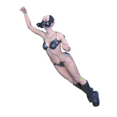 Dişi bir sayborgun 3D canlandırması