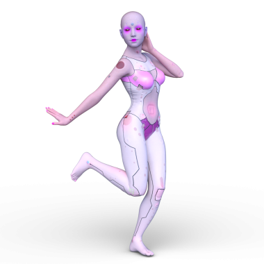 Dişi bir sayborgun 3D canlandırması