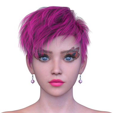 Bir kadının yüzünün 3 boyutlu görüntüsü.