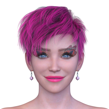 Bir kadının yüzünün 3 boyutlu görüntüsü.