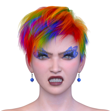 Bir kadının yüzünün 3 boyutlu görüntüsü.