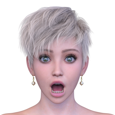 Bir kadının yüzünün 3 boyutlu görüntüsü.