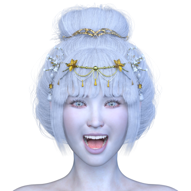 Bir kadının yüzünün 3 boyutlu görüntüsü.