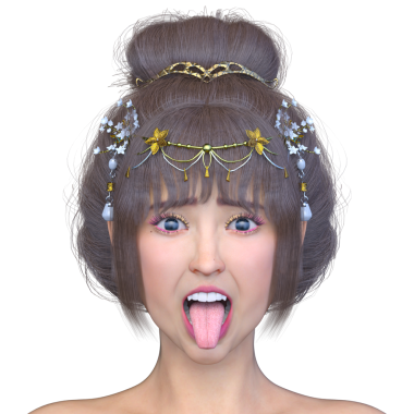 Bir kadının yüzünün 3 boyutlu görüntüsü.