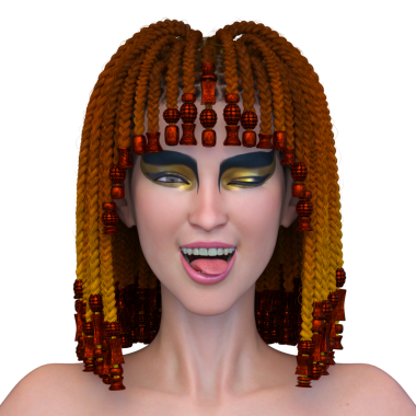 Kleopatra makyajlı bir kadının 3 boyutlu görüntüsü