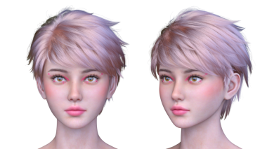 Bir kadının yüzünün 3 boyutlu görüntüsü.